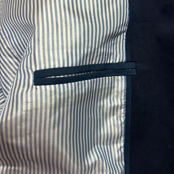 J. Crew Factory BP095 Navy Blue Cotton-blend two-button blazer size 18 NWT flaw - Picture 8 of 12